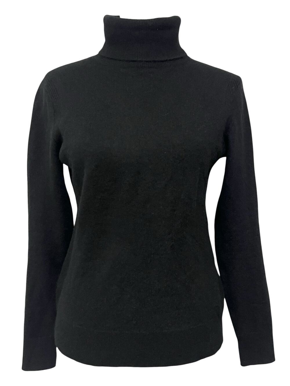 Vince Women’s Turtleneck Sweater Wool Cashmere Black Gray Side Slits Size XS